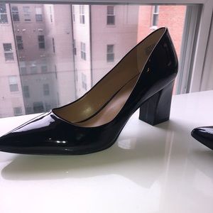 14th&Union Black Pointy Toe Block Heels